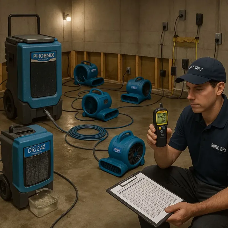 Structural Drying and Dehumidification process in Sharon, PA